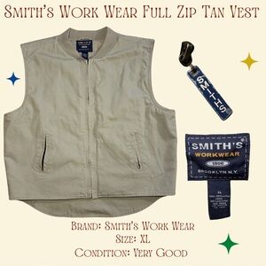 Smith's Work Wear Tan Zip Vest